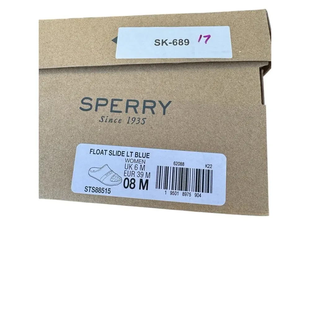 Sperry Float Slide Boat Sandals LT. Blue Beach Resort Comfort Womens 8 NEW